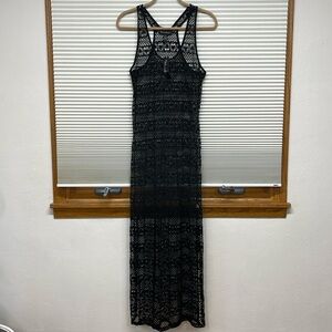 Club Z Collection NWT Black Mesh Heart Racerback Maxi Dress Swim Cover Up